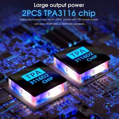 200-Watt Bluetooth 5.0 Stereo Audio 2 Channel Amplifier Hi-Fi Speaker Power Amp