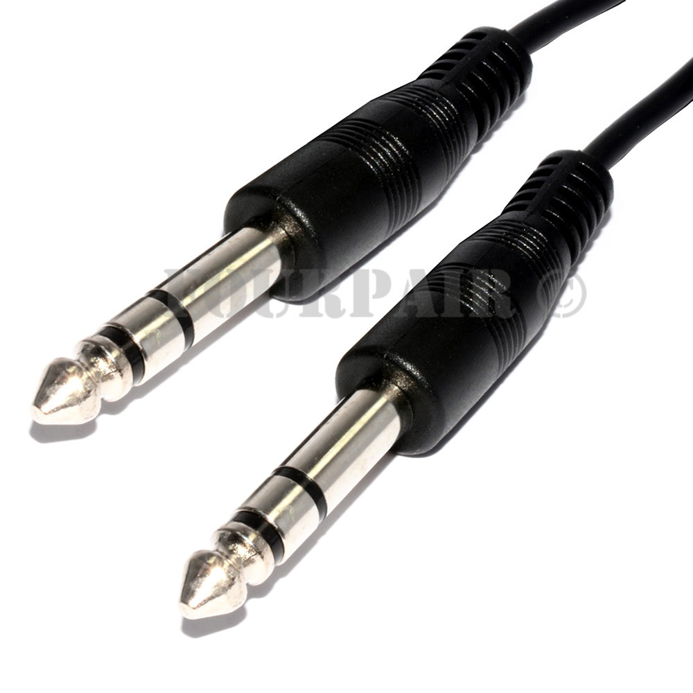 15ft STEREO TRS 1/4″ to 6.3mm BALANCED AUDIO PA DJ GUITAR AMP PATCH CABLE CORD