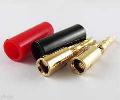 20pcs 24K Gold Plated BFA-Z 4mm Banana Plug Dual Screws Speaker Cable Connectors