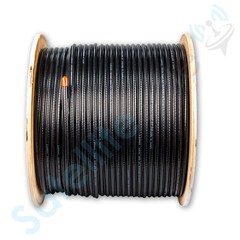 SatelliteSale RG6 Trishield 77% Coaxial Cable with Messenger Wire PVC Black