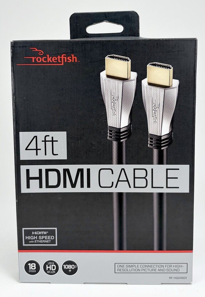New Rocketfish 4ft High-Speed HDMI Cable with Ethernet (RF-HG04501)