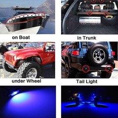 4 Pods Blue LED Rock Light Lights Fit Jeep Off Road Truck Car ATV Under Body