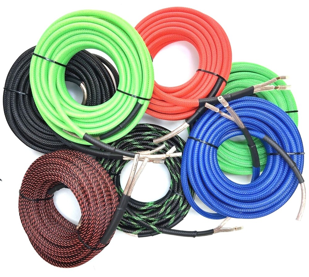 Custom Braided Sleeving Speaker Wire 10 Gauge Marine Grade Car Home Audio LOT