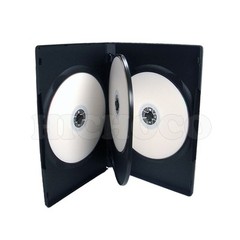 10 14mm Multi Hold 4 Disc Quad CD DVD Black Case Movie Game Box Wholesale