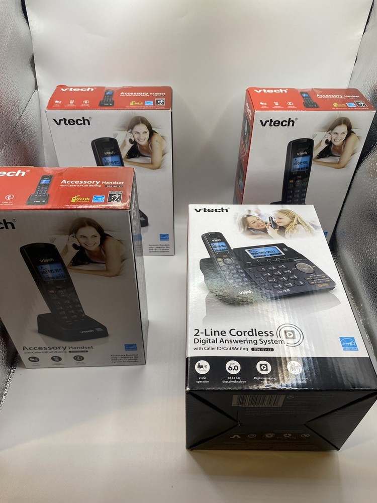 VTech DS6151 Dect 6.0 2 Line Phone system with 4 Handsets DS6151-2 CALL BLOCKIN