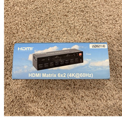 HDMI Matrix Switch 6×2 4K@60Hz IR Remote, Audio Extract, HDCP 2.2