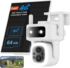 ONE YEAR FREE TRAFFIC Solar Powered No Wifi Security Camera 4G LTE SIM Card