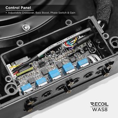 RECOIL WAS8 400W 8″ Waterproof Active Subwoofer with Passive Radiator