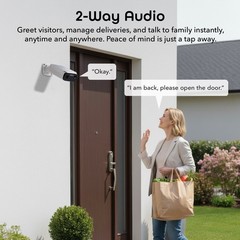 Geeni Falcon Solar Wireless Security Cameras 5MP 2K+ Color Night Vision 2 Pack