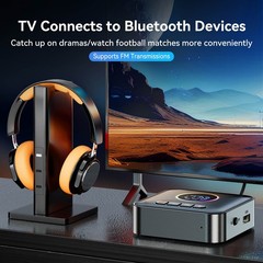 Bluetooth 5.4 Audio Receiver Transmitter FM USB 3.5MM AUX RCA Stereo HIFIAdapter