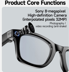 4k Smart AI Glasses for Men, Women, 8 MP Camera, Open-Ear Speakers, 1080p HD