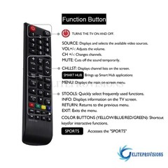 Universal Remote Control Fits Samsung All LCD LED HDTV Smart TVs BN59-01199F