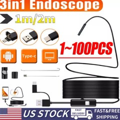 6LED USB Snake Endoscope Borescope HD Inspection Camera For Android Type C Lot