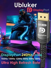 10K 8K DisplayPort 2.1 Cable 54Gbps 3.3 FT, Certified DP to DP Cord 4K 240Hz …