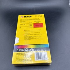 BASF Extra Quality T-130 VHS Video Tape 6-1/2 hours New Sealed Blank Retro VCR📦