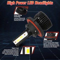 For GMC Yukon 2007-2014 6000K White LED Headlight Hi/Lo Beam Fog Light Bulbs P4C