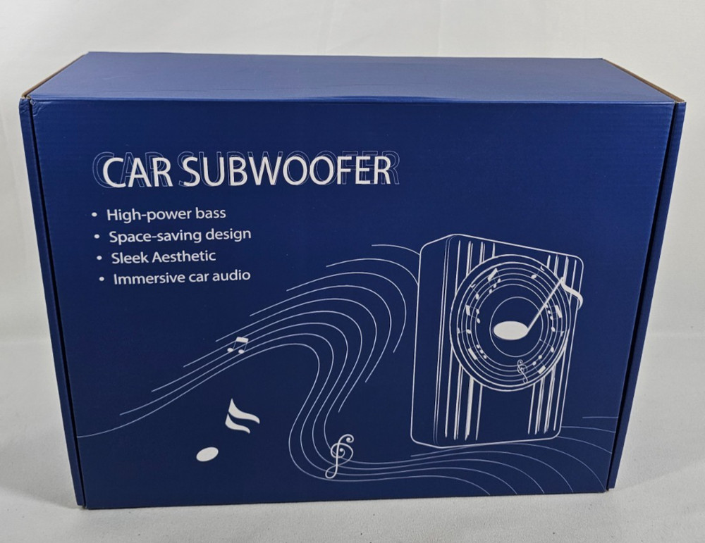 Car Subwoofer 10″ 1200W Under Seat Slim Powered RGB LED w Installation Wire Kit