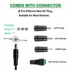 24V 5A 120W AC/DC Adapter Power Supply for Home Electronics + 4 Power Plug Tips