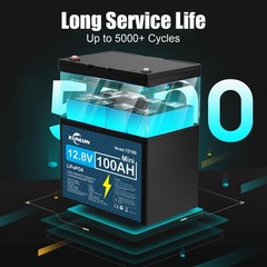 2/3/4 Pack 12V 100Ah LiFePO4 Lithium Battery, Built-in 100A BMS, for Golf Cart