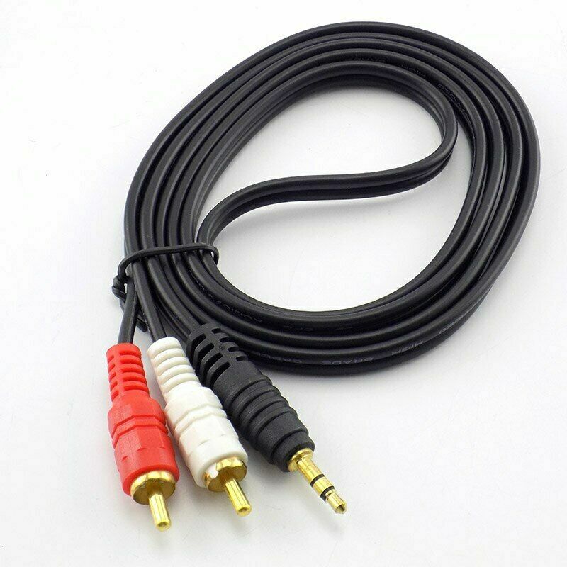 1.5/5/10M AUX Audio Cable 3.5mm Jack Male to 2 RCA Male AV Cord Fr Mp3 Phone Pod