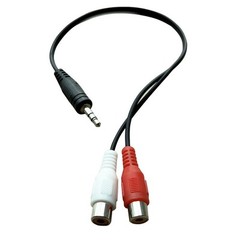 3.5mm AUX Stereo to 2 RCA Female Audio Y Cable Adapter Cord MP3 iPod Music AV