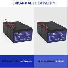 LiFePO4 12V 7Ah Lithium Battery Rechargeable Fast Charging Multi-Purpose