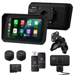 RUIST 6.1″ Wireless Motorcycle CarPlay Screen with TPMS, 6.1 Inch, Black