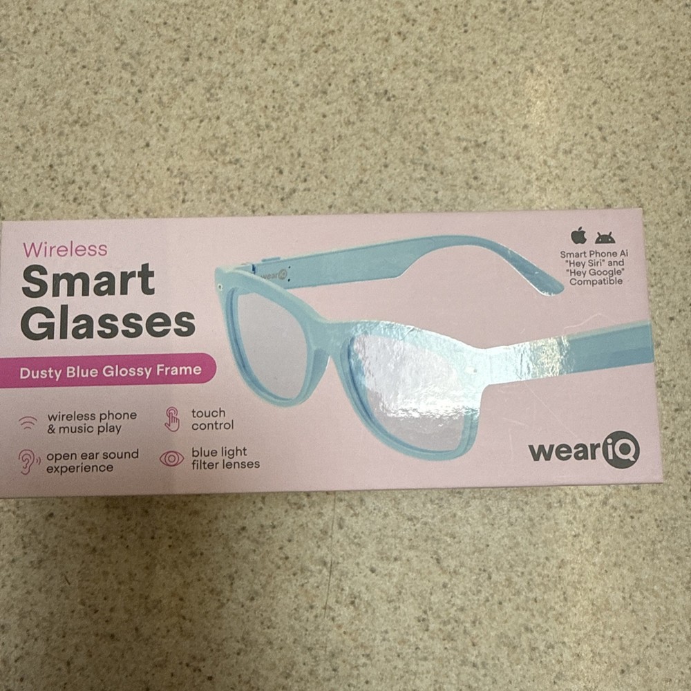 WeariQ Blue Light Blocking Bluetooth Smart Glasses –Dusty Blue