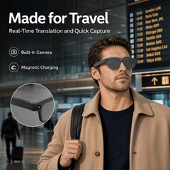 Smart Glasses with AI Voice Assistant & Camera
