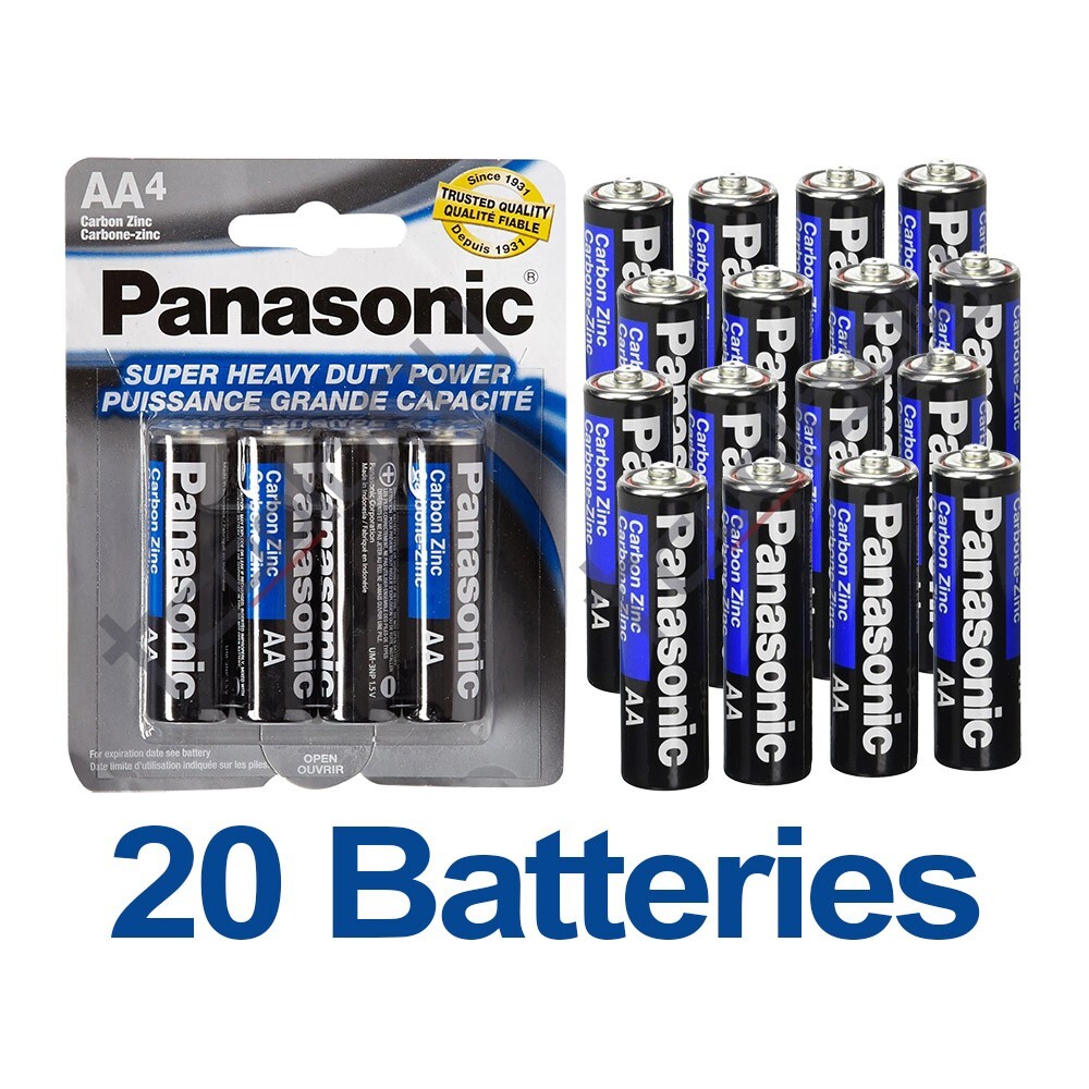20x Panasonic AA Batteries Super Heavy Duty Power Carbon Zinc Battery Exp05/2027