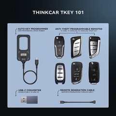 Universal Car Key Programmer THINKCAR TKEY 101 Equipment with 6 Unit Remote Keys