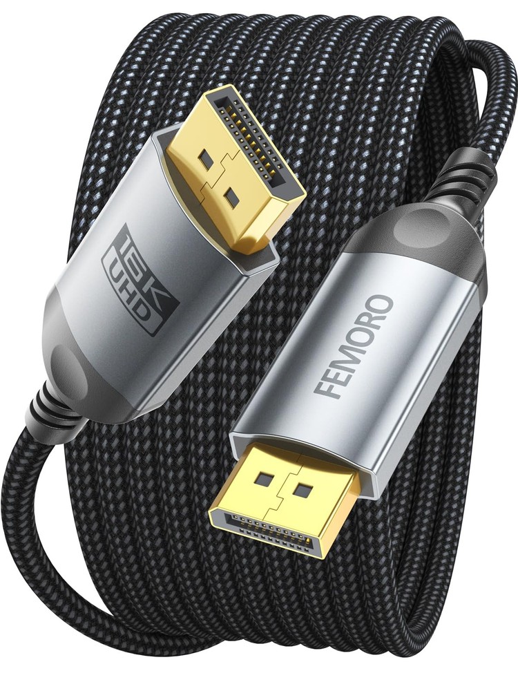 Display Port Cable 10 ft, DisplayPort 2.1 16K@60Hz 8K@120Hz 4K@240Hz 2K@360Hz…