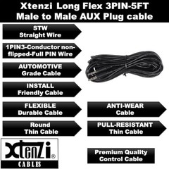 3Pin Jack AUX Flex Cable Wire Accessory for Bass Remote Knob Compatible 5 Feet
