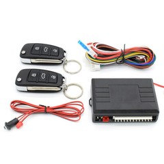 Keyless Entry Car Alarm System 2 Flip Key Fob 3-button Remote Control Lock Kit