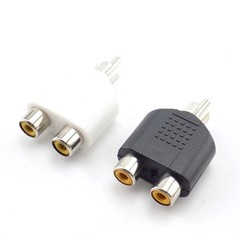Audio Connectors Adapter Plug RCA Y Splitter AV Audio Converter 1Male to 2Female