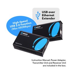 OREI USB Over CAT6/7 Extender Upto 165 Feet(USB-EX165-K)