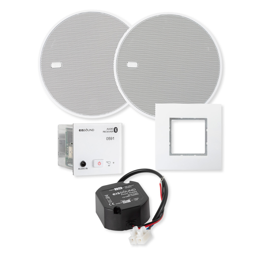 KBSound In-Wall Bluetooth Audio Receiver Speakers Power Supply, White, EU: 5280D