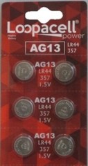 LR44 BATTERY (6 piece) LR44 357 A76 L1154 AG13 357 Alkaline Loopacell Battery