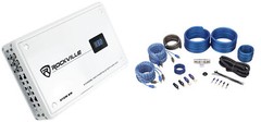 Rockville ATOM 8W 8-Channel 3500w Weather Proof Bluetooth Car Amplifier+Amp Kit