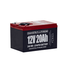 12V 20Ah LiFePO4 Battery Deep Cycle Solar RV Marine Dakota Lithium USB BMS