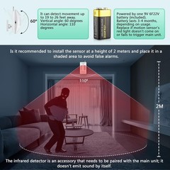 110dB Wireless Security Anti Burglary Alarm Set Indoor Outdoor Household Use