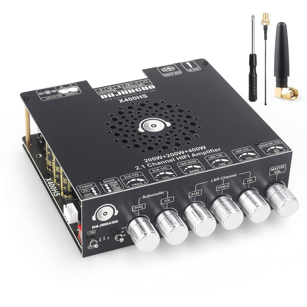 X400HS 2.1 Channel Bluetooth 5.0 Amplifier Board, TPA3223 Chip 200W+200W+400W…