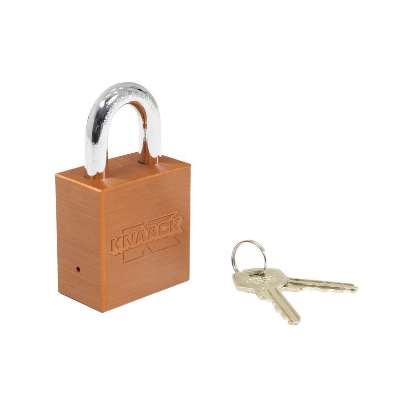 KNAACK 2KL Padlock; Key Type; 1″ Diameter Shackle; Orange; Aluminum Body/