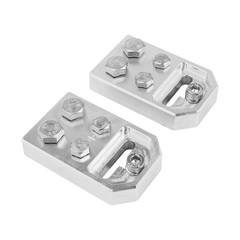 Aluminum Pair of Car Audio 4 Spot Flat Battery Terminals Bolt Use Only Grade