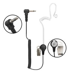 3.5mm Receive-Only Earpiece with Clear Acoustic Tube & Metal Clip | Listen-Only