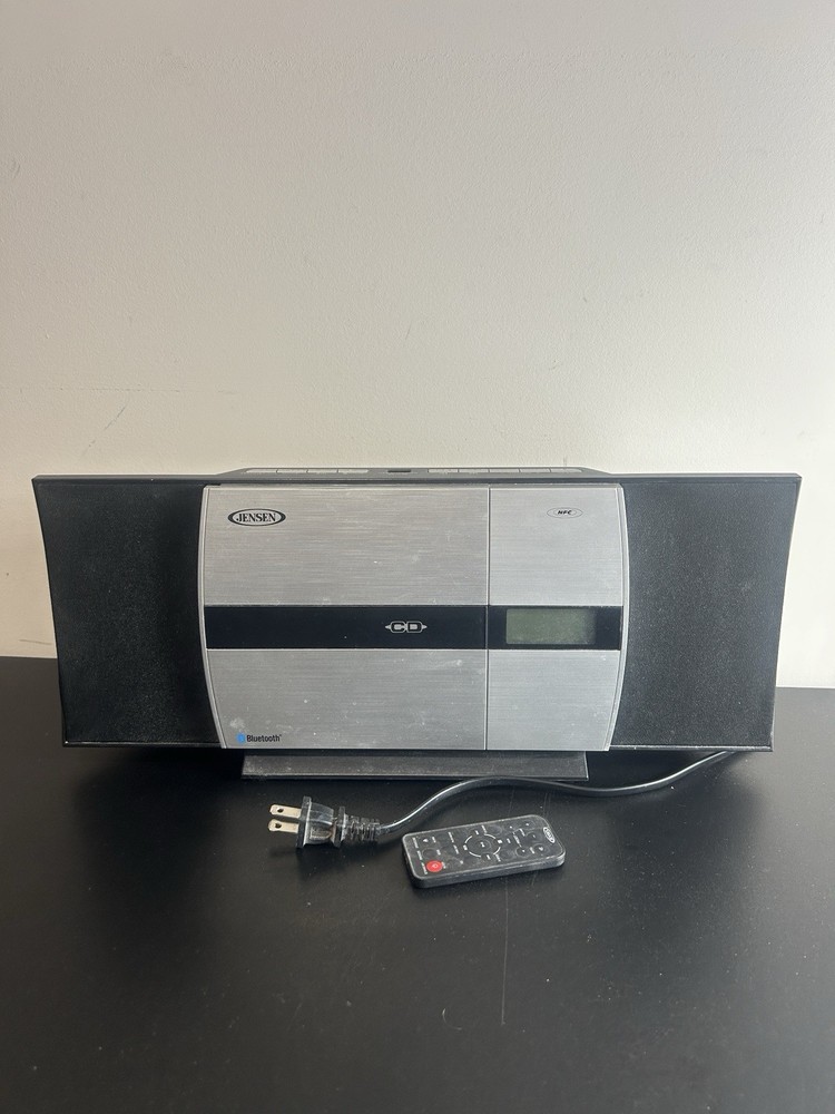 Jensen JBS-225 Wall Mountable Bluetooth Music System w CD Player Tested Remote