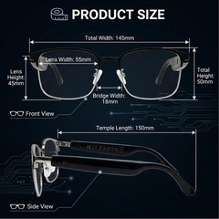 MNVOEQ AI Smart Wireless Bluetooth Translation Glasses for Men/Women with Spe…