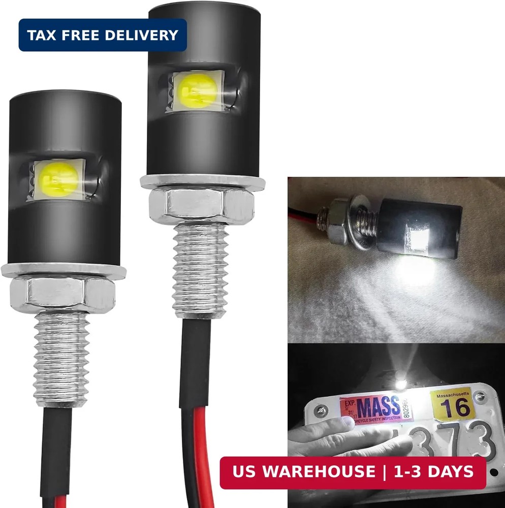 2PCS License Plate Light, LED Tag Lights, Super Bright 12V Waterproof License Pl