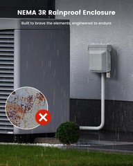 60 Amp Non-Fused AC Disconnect Box with Pull-Out Switch and GFCI Receptacle, …