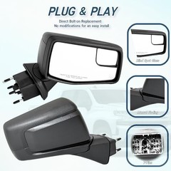 Right Passenger Side Mirror Compatible With Passenger Side-7Pins Textured Black